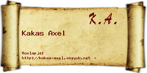 Kakas Axel névjegykártya